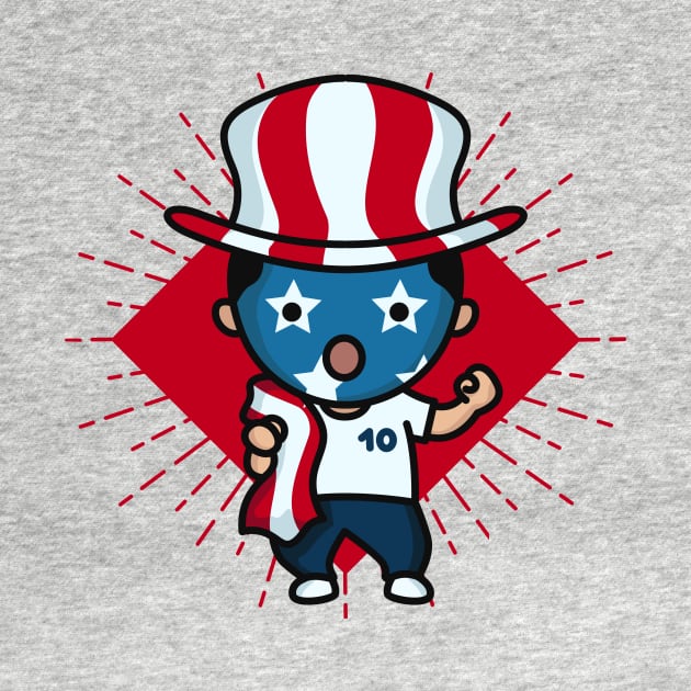 Cute US Soccer Fan // Kawaii Cute American Soccer Supporter by SLAG_Creative